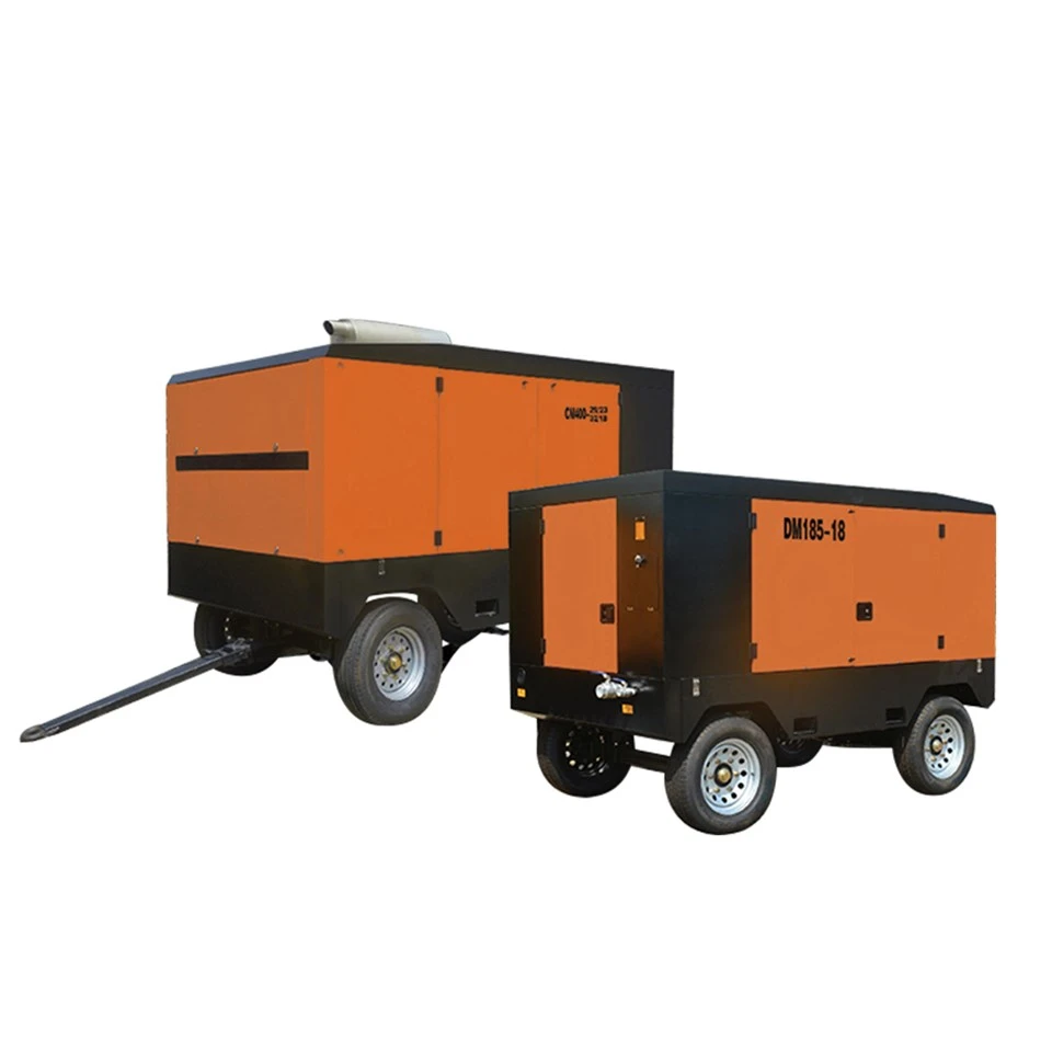 Electric Single Stage Mobile Screw Air Compressor 8-17 Bar